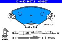 ATE Bremsbelagsatz Scheibenbremse 13.0460-3997.2 FüR C5 CitroËN 1 Break 2 Hdi