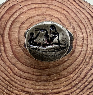Aphrodite roman Style Seal Ring Bronze Ancient Vintage Antique Look Spqr