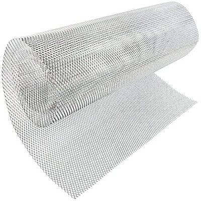  47 x 15.7 inches Car Grill Mesh Sheet Tone Aluminum 3 x 6 mm Rhombus Silver