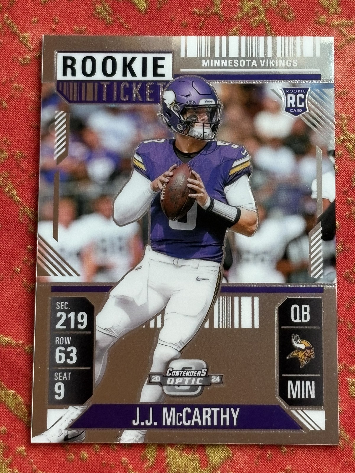 2024 Panini Contenders Optic J.J. McCarthy Rookie Ticket 71 RC Minnesota Vikings