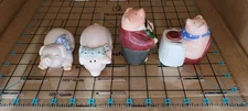Ceramic Salt and Pepper Shakers Designed In The Shape of Pigs. Vintage