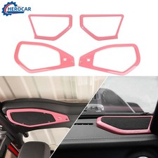 Pink Car Speaker Decor Cover Trim Kit For Jeep Wrangler Jl Jt 2024 Accessories Pink Car Speaker Decor Cover Trim Kit For Jeep Wrangler Jl Jt 2024 Accessories