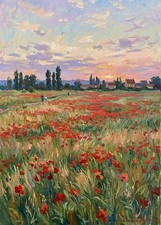 Claude Monet Signed Oil Painting on Canvas 16x24 in Impressionism .