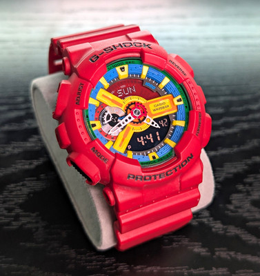 Casio G-SHOCK GA-110FC Analog/Digital Quartz 200m Shock-Resistant Red 51mm