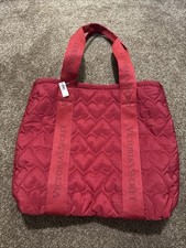 Victoria's Secret Quilted Heart Large Tote Bag Red New