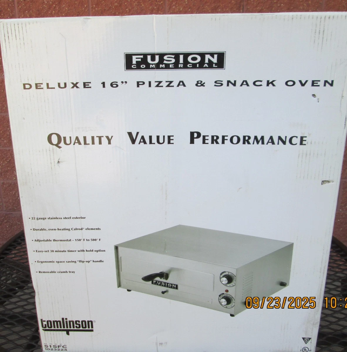 Fusion Commercial Tomlinson Deluxe 16" Pizza Snack Oven 515FC
Opens in a new window or tab