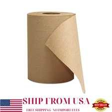 8 in. x 300 ft., 1-Ply, Brown, Hardwound Paper Towels, (12-Rolls/Carton)