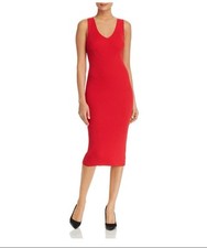 MICHAEL MICHAEL KORS Women's V Neck Rib Sweater Dress - Orange Size XL