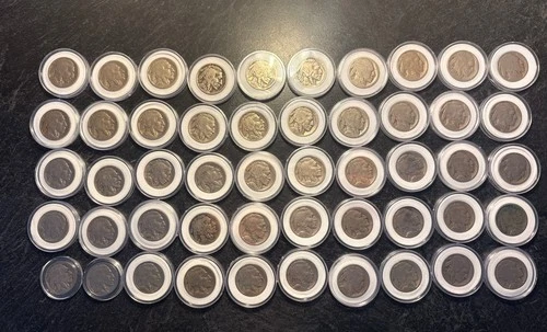 Lot Of 50 Circulated Buffalo Nickles 5c- Dated 1930 -1937