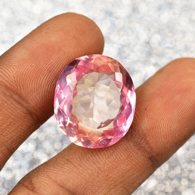 ZERTIFIZIERTER Padparadscha-Saphir 26,35 kt Ovalschliff NATÜRLICHER loser Ede...