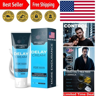Delay Cream for Men   Longer Lasting Intimacy, Unscented & Gentle Gel
