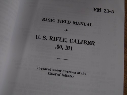 Field Manuals FM 23-5 M1 Garand reimpresión (101ª 82ª 1ª 29ª 4ª medalla reliquia) - Imagen 7 de 7