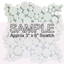 Mosaic Glass Tile Agata Circles Shell Kitchen Shower Fireplace Backsplash White