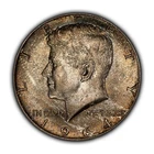 1964 50c Kennedy Half Dollar - Colorful Neon Toning - BU - SKU-Z5358
