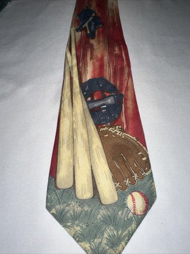 2 Lands End Baseball Ties Cotton Bat Ball Gloves & MLB CARDS Retro Sports 57 in - Picture 2 of 8