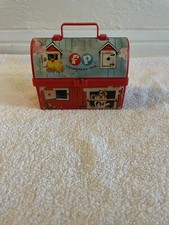 1962 Fisher-Price Farm Barn Mini Play Lunch Box 549 with Thermos  Lid