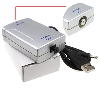Digital Audio Koax SPDIF Phono RCA zu optisch TOS Konverter Adapter