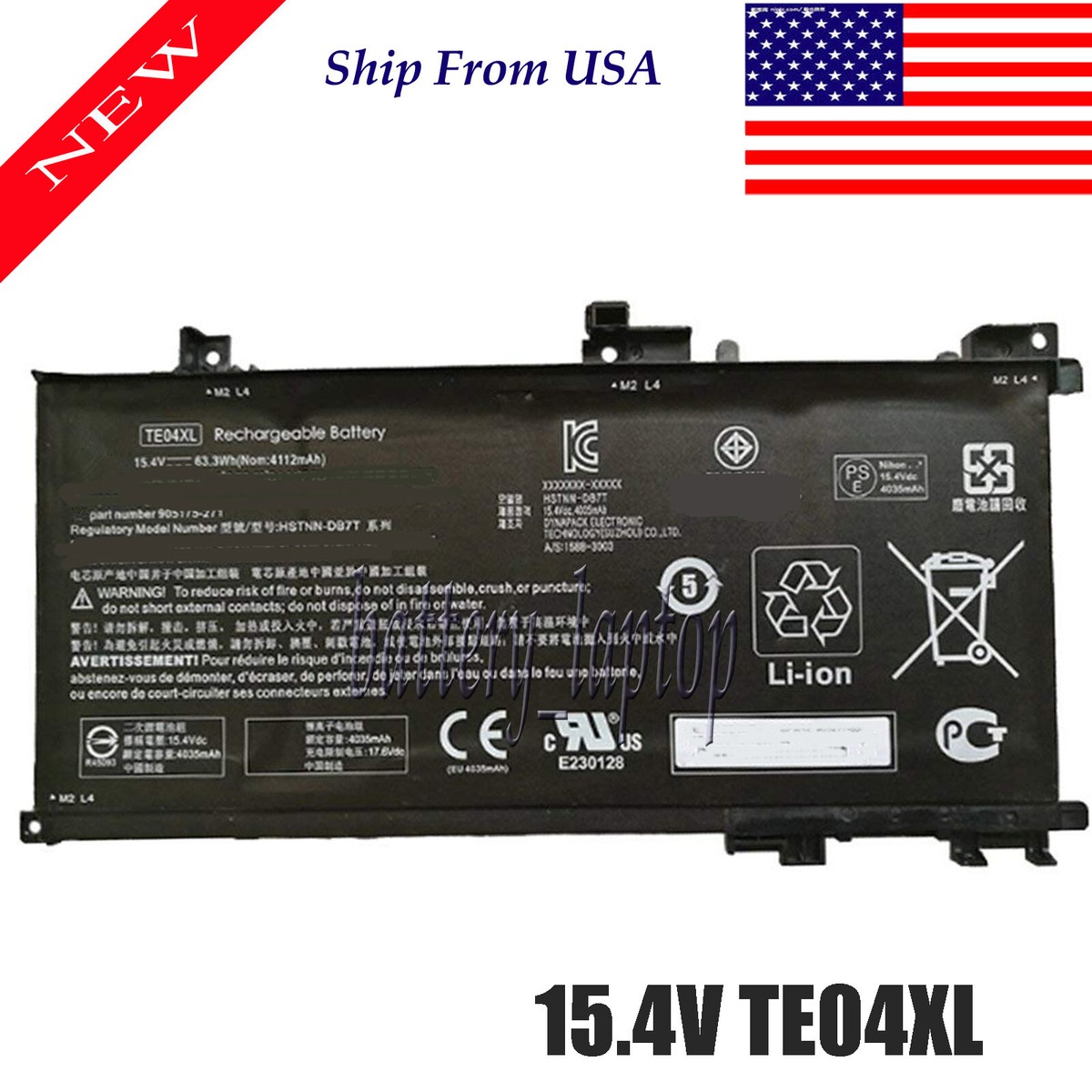 Battery Compatible With HP Omen 15-AX200 15-AX200NA 15-AX200NX 15