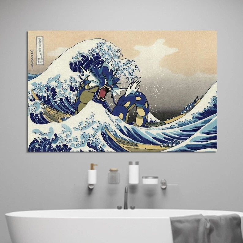 Wave Off Kanagawa, Japanese Canvas Art, Sea Canvas Art, Gift For Kids,Dragon Art - Image 4 of 4