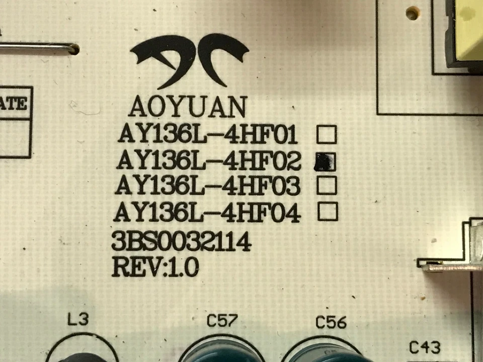 AY136L-4HF02, AY136L-4HF01, AY136L-4HF03, 3BS0032114, TFTV3925, EW32S5UW, ALIMENTACIÓN Foto 2 de 4