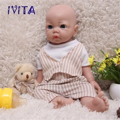 IVITA 17"Lifelike Boy Dolls Full Soft Silicone Reborn Baby Children Toy