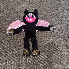 Vintage Russ Bat Window Cling Plush Boo Halloween Suction Cups Black Vampire 8  