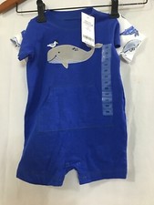 New Carter's Boys Baby 2 Pack Cotton Romper Set Whale U pick