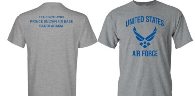 PRINCE SULTAN AIR BASE* SAUDI ARABI*USAF*2-SIDED SHIRT*VINYL*OFFICIALLY LICENSED