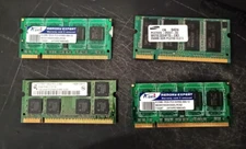 Lot of 4 Mixed Laptop RAM Modules - 1GB, 512MB, 256MB - Hynix A-Data Samsung