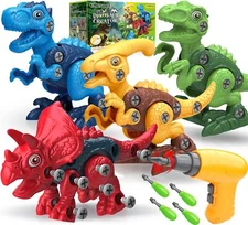 	Dinosaur Toys with Electric Drill STEM Construction Building Toys for Kids T...