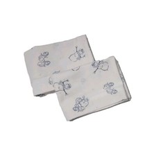Set of 2 White Flannel Pillowcases W/ Blue Snowmen By Natural Nights. Standard