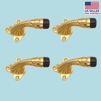 4 Brass Door Stop Floor Mount Bumper Ribbed | Renovator's Supply on sale 4 Brass Door Stop Floor Mount Bumper Ribbed | Renovator's Supply on sale
