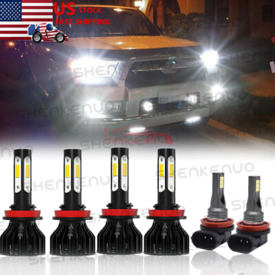 For Toyota Tacoma 2016-19 2020 LED Headlight High Low Fog Light Bulbs Combo Kit