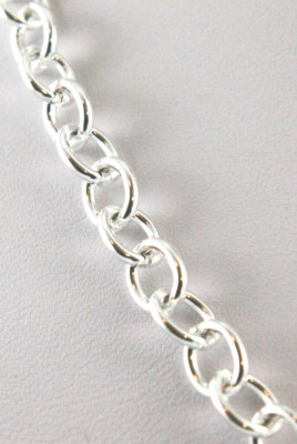22'' Cable Chain 7X6 mm Necklace Silver Plated 
