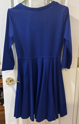Boutique Royal Blue 3/4 Sleeve Fit And Flare Dress Boutique Royal Blue 3/4 Sleeve Fit And Flare Dress