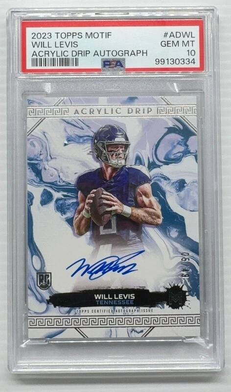 Will Levis Topps Motif Acrylic Drip Autographs #ADWL Base