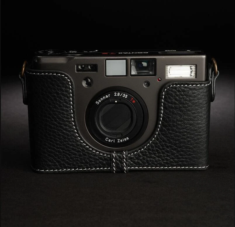 Handmade Genuine Leather Half Camera Case Cover For CONTAX T3 T2 Tix - Image 4 of 4