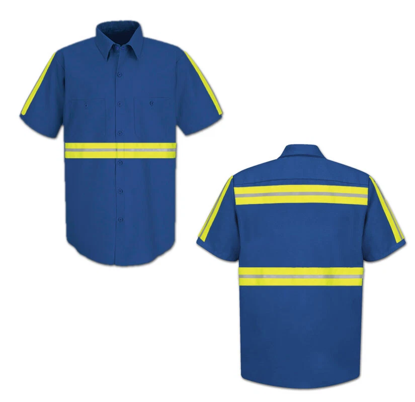 Red Kap Enhanced Visibility Hi Vis Reflective Safety Work Towing Uniform Shirts - Image 4 of 4