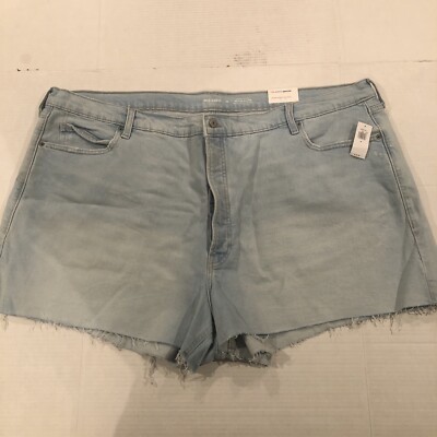 Old Navy Womens 28 High Rise Sky-Hi A-Line Secret Pockets Blue Denim Jean Shorts