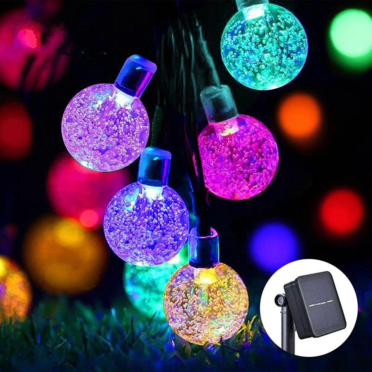 Purple solar string lights deals