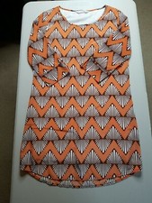 Peach Love Cream California Womens No Size Tag Dress Lined Boho 3/4 Sleeve