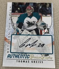2007-08 ITG Between The Pipes Goalie Graphs-Thomas Greiss Auto #A-TG Sharks