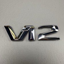 1993 Mercedes Benz 600 Sl V12 Front Lower Fender Emblem Badge Logo Chrome Oem
