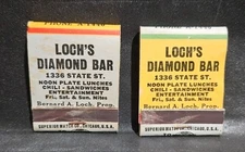 Loch's Diamond Bar Green Bay, Wi 1336 State St. Bernard Loch Vintage Matchbooks