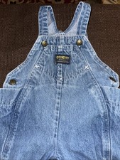 Vintage OshKosh B'gosh Denim Bubble Overalls. Size 24 Months
