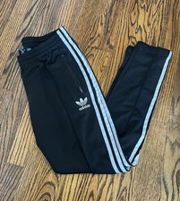 Adidas 3-Stripes Tricot Track Pants Trefoil Logo Black womens medium 12/14