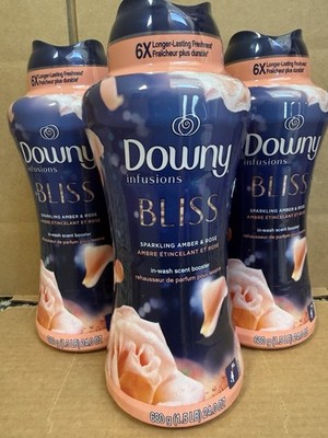 (3) 24 Oz 1.5 Lb Down Infusions Bliss Sparkling Amber & Rose Scent Booster Beads