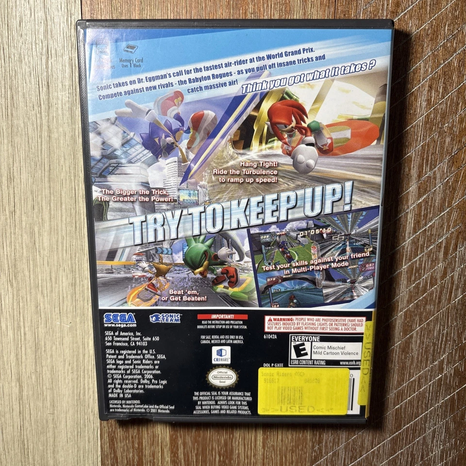 Sonic Riders (Nintendo GameCube, 2006) Complete w/ Manual CIB Tested and Works - Image 2 of 4