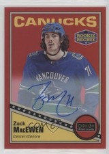 2019 O-Pee-Chee Platinum Retro Rookie Rainbow Red Zack MacEwen #R-70 Auto 1s10