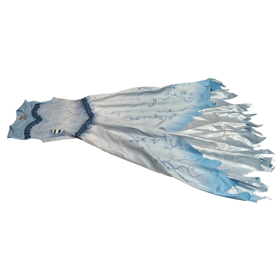 Tim Burton's Corpse Bride Costume Dress, Headpiece, Wig, Glovelets, Girls M - Image 3 of 4